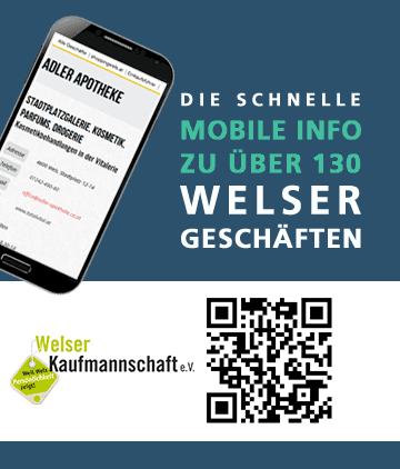 QR-Code alle Geschäfte der Welser Kaufmannschaft aufs Smartphone holen