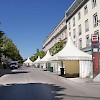 Aufbau zur Shoppingnight Wels, Blick auf die Ringstraße.