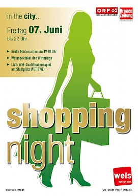 Plakat Shopping Night Juni Wels 2013