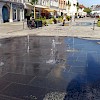 Wasserspiele am Welser Stadtplatz.