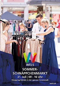 Plakat Sommerschnäppchenmarkt Wels 2021 (c) wels.at